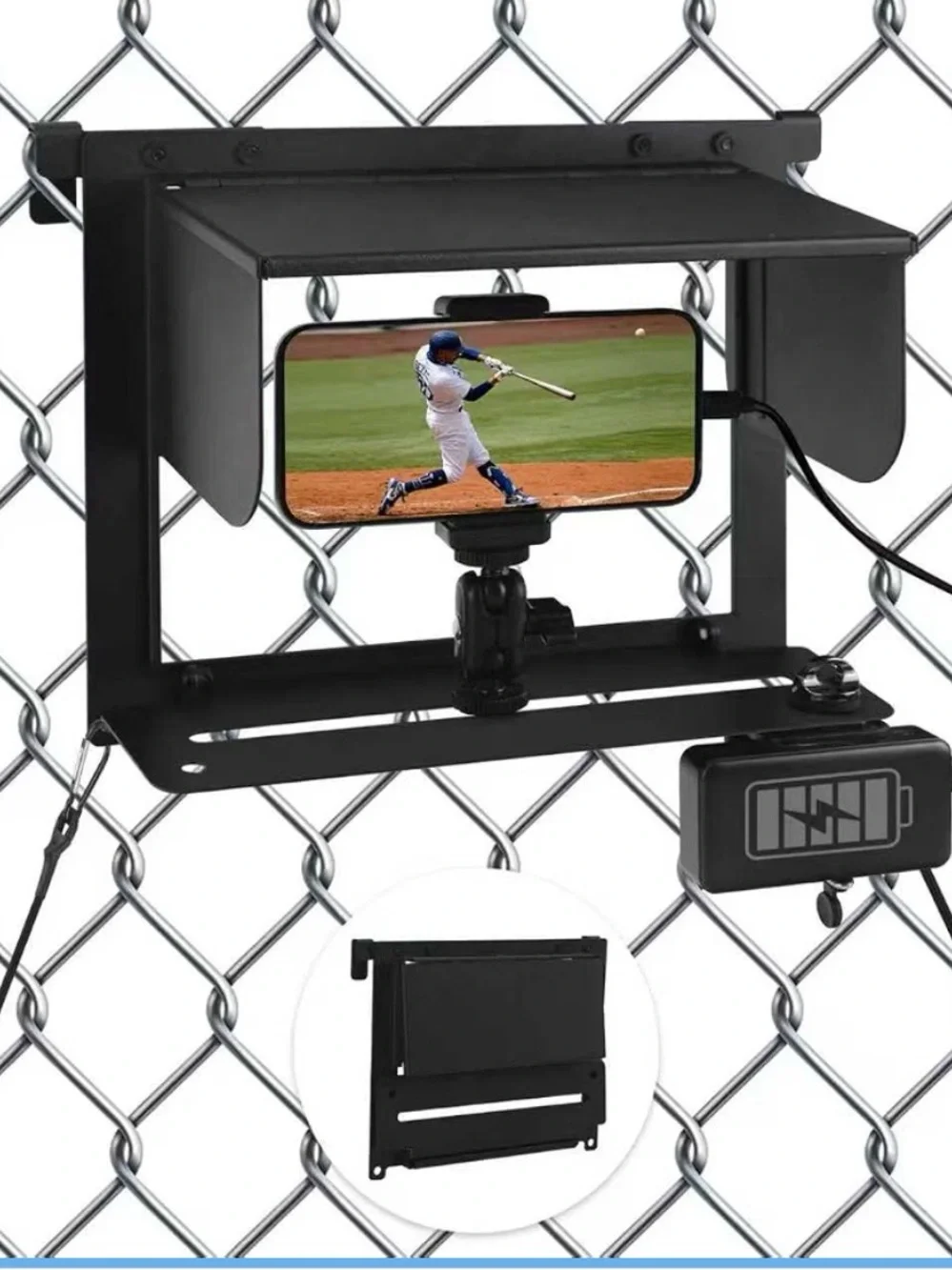 Phone Fence Mount Clip - Black